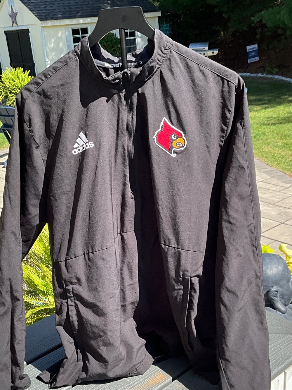 adidas Black Men's Lightweight Cardinal Logo Louisville Jacket